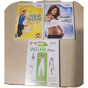 3 Wii Jillian Michaels 2010 Your Shape Jenny Wii Fit Plus Video Games Bulk Lot